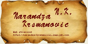 Narandža Krsmanović vizit kartica